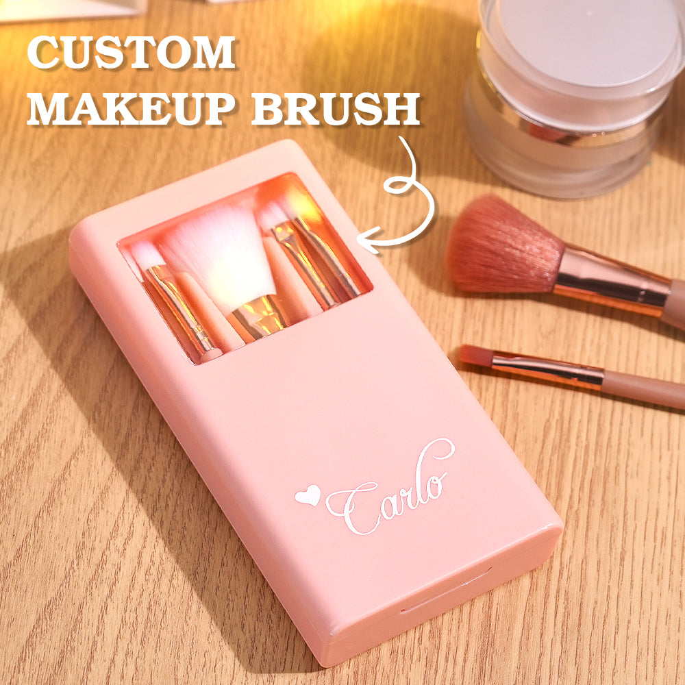 Personalized Engraved Makeup Brush Set
