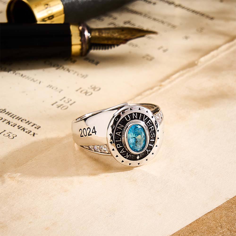 Personalized Birthstone Graduation Ring