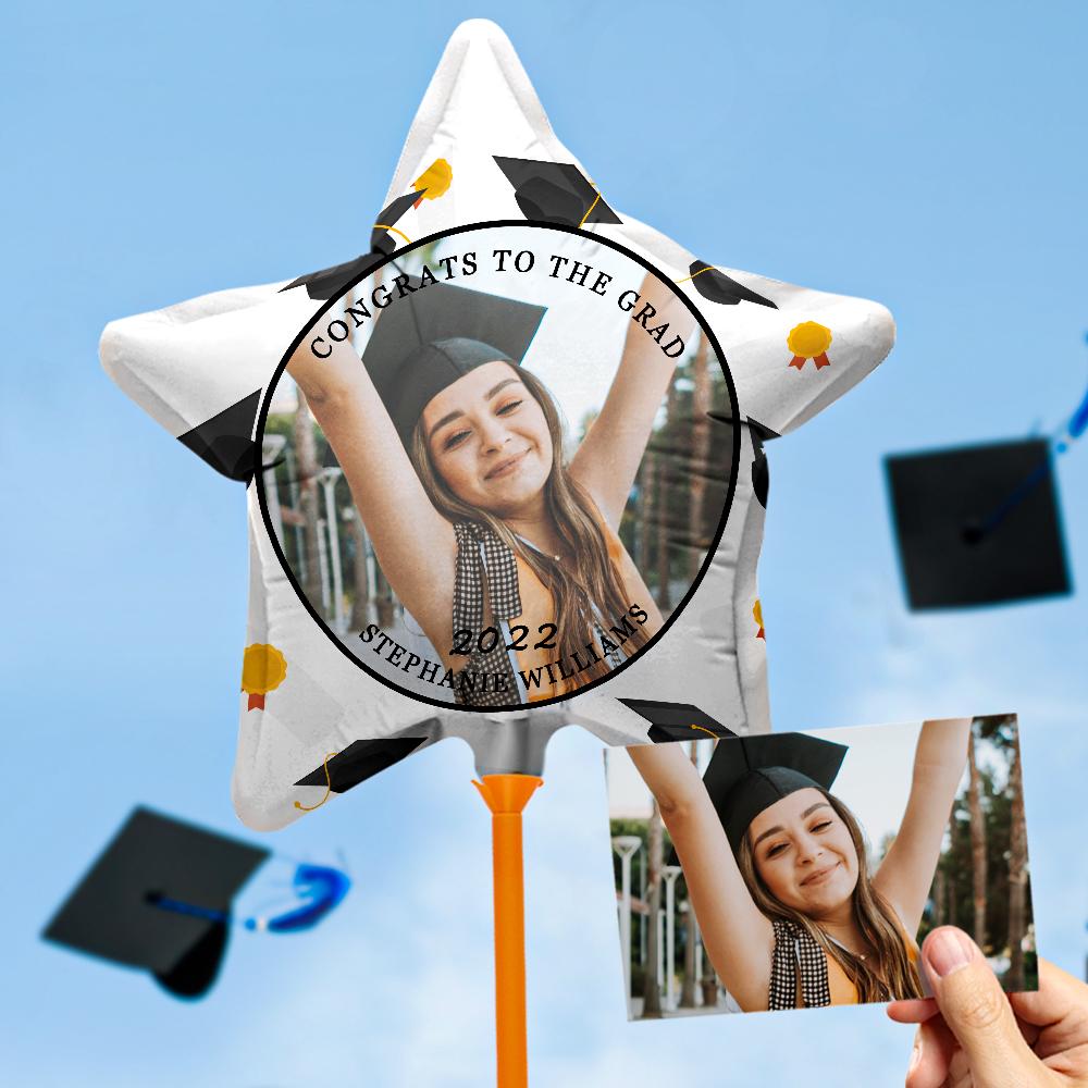 Personalized "Congrats to the Grad" Balloons with Custom Photo and Text