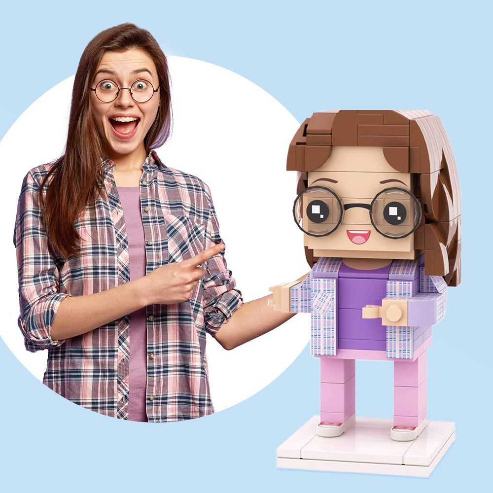 Full Body Customizable Brick Figure for Kids, Daughter or Niece