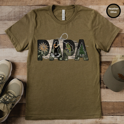 Papa Fishing in Nature Shirt