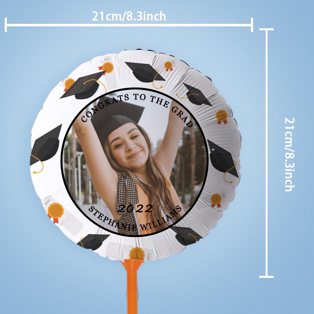 Personalized "Congrats to the Grad" Balloons with Custom Photo and Text