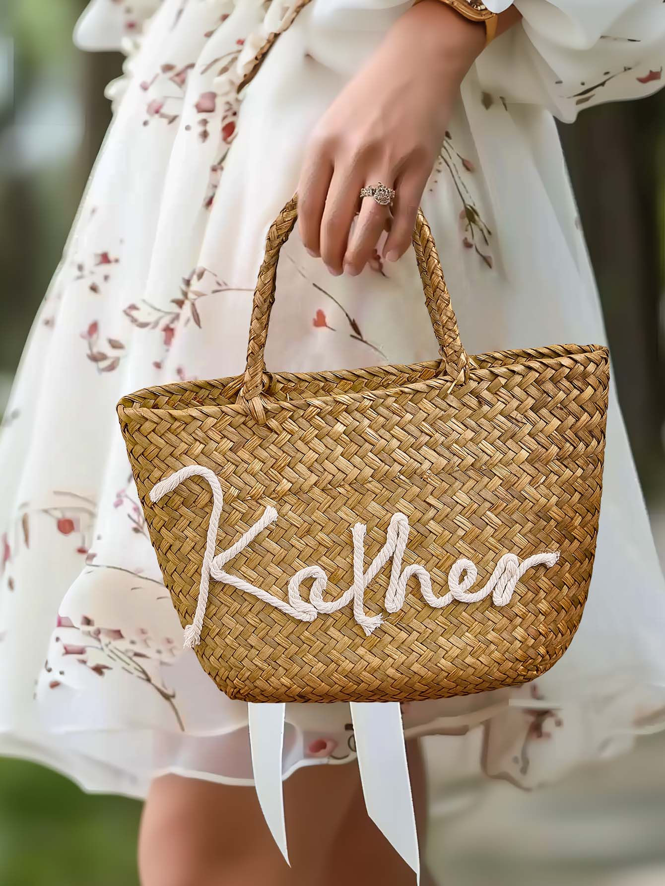 Personalized Handmade Bohemian Bucket Bag with Name