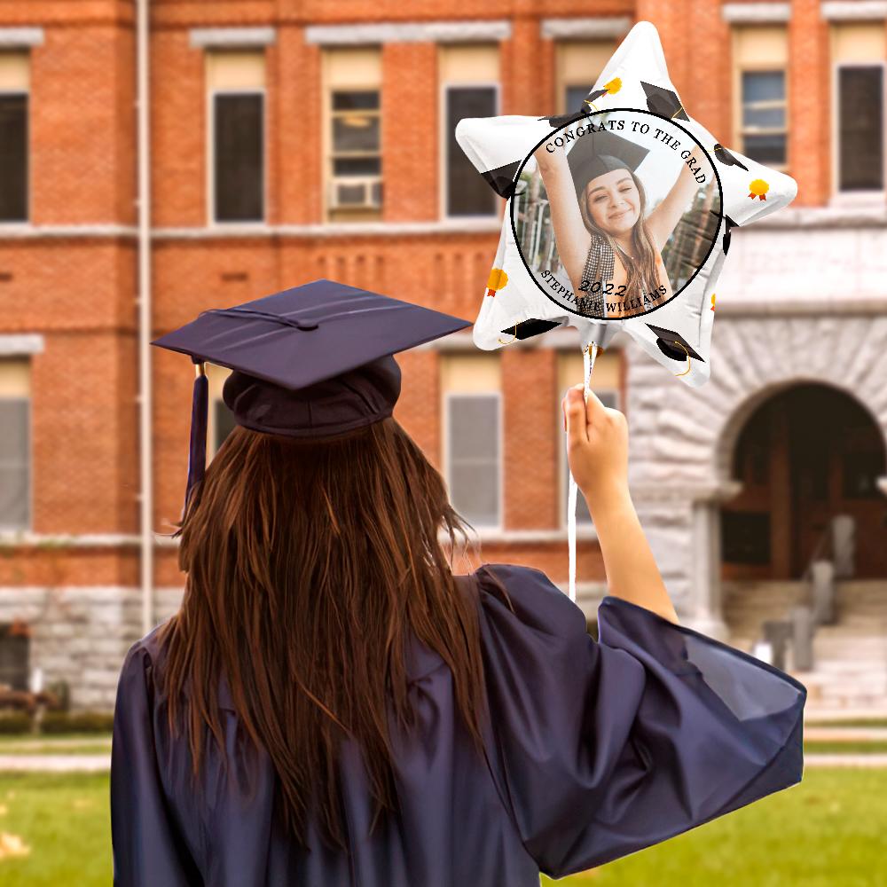 Personalized "Congrats to the Grad" Balloons with Custom Photo and Text