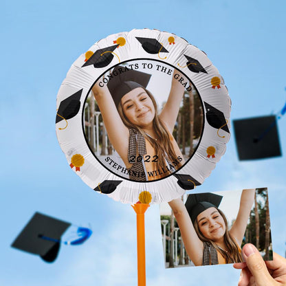 Personalized "Congrats to the Grad" Balloons with Custom Photo and Text