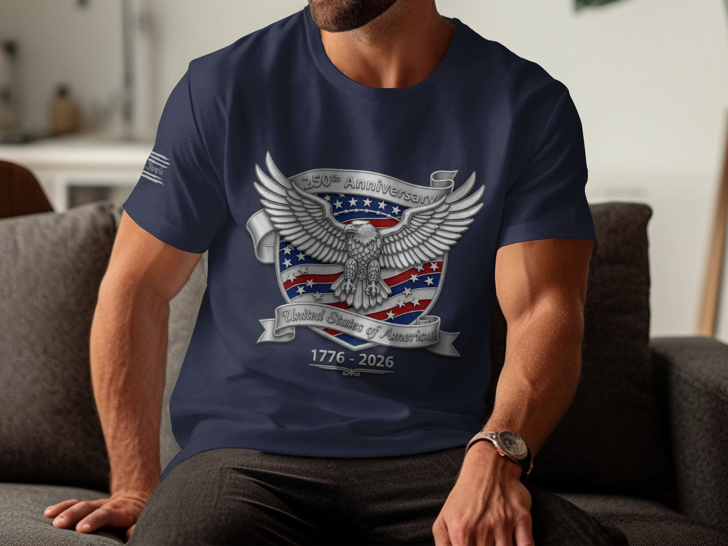 250th American Anniversary, Patriotic USA Eagle Independence Day Unisex Short or Long Sleeve T-shirtor Sweatshirt