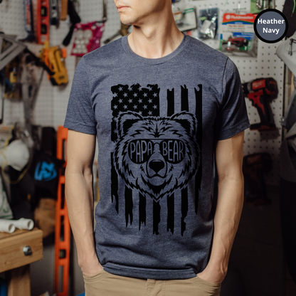 Papa Bear American Flag TShirt