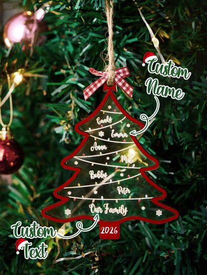 Personalized Christmas Tree Ornament with Names & Date