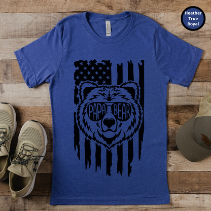 Papa Bear American Flag TShirt