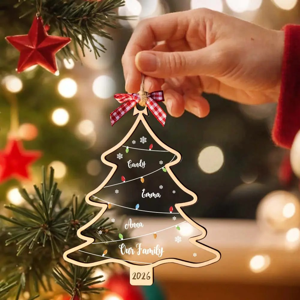 Personalized Christmas Tree Ornament with Names & Date