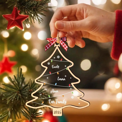 Personalized Christmas Tree Ornament with Names & Date