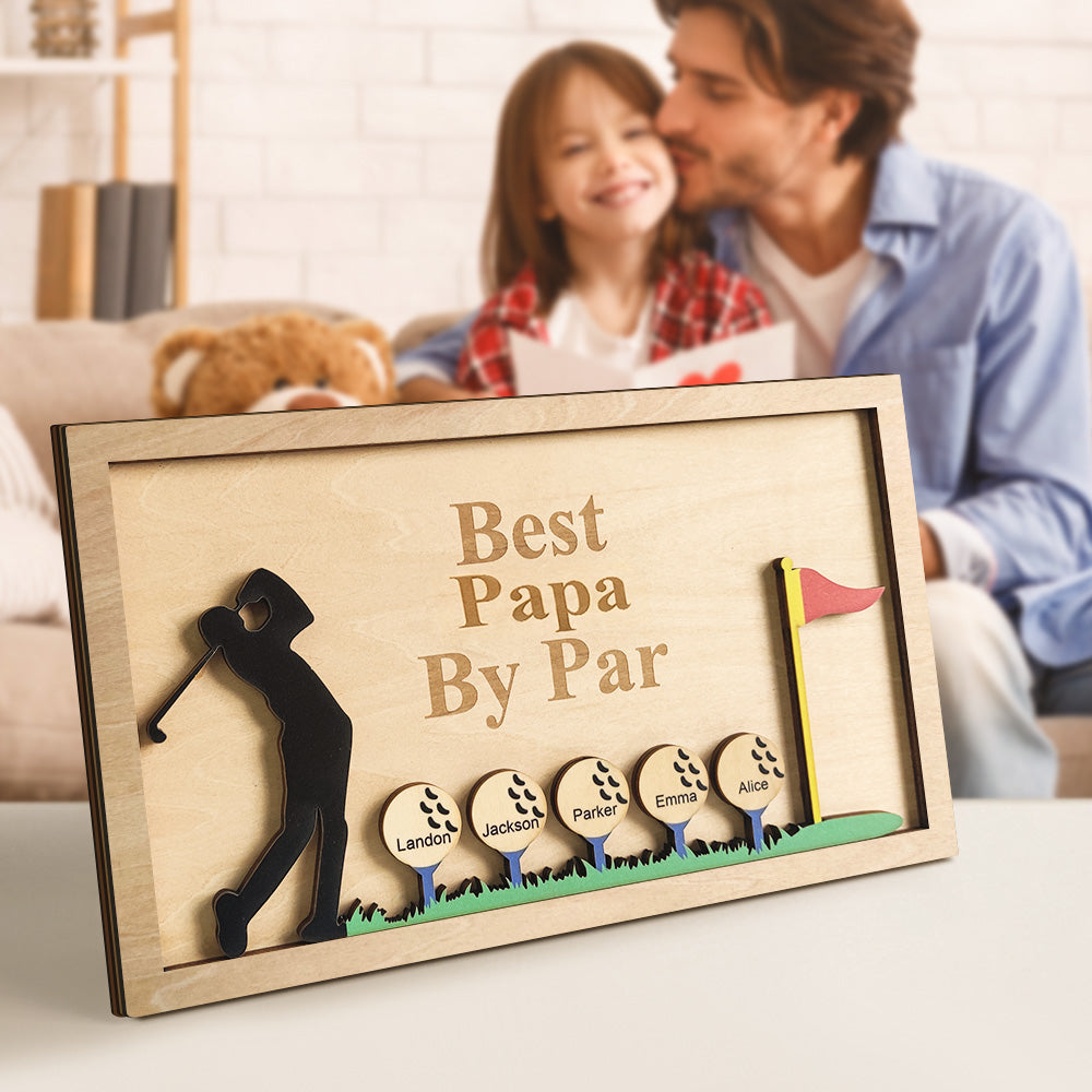Personalized Best By Par Wooden Golf Sign - 5