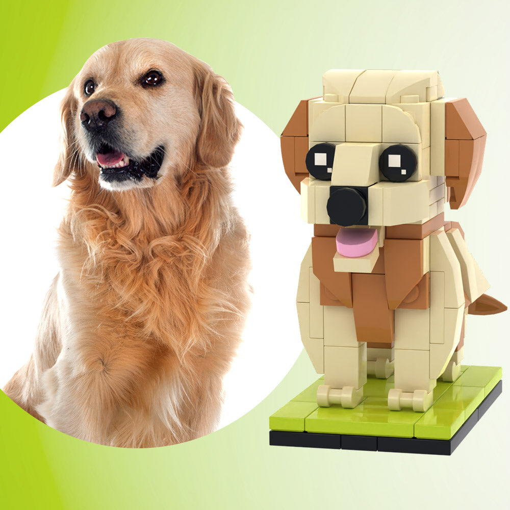 Golden Retriever 1 Dog Full Body Customizable  Brick Figure