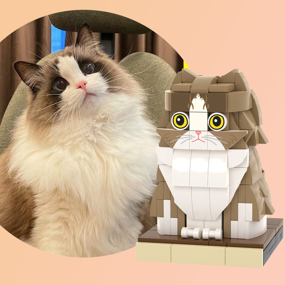 Ragdoll Cat 1 Cat Full Body Customizable Brick Figure