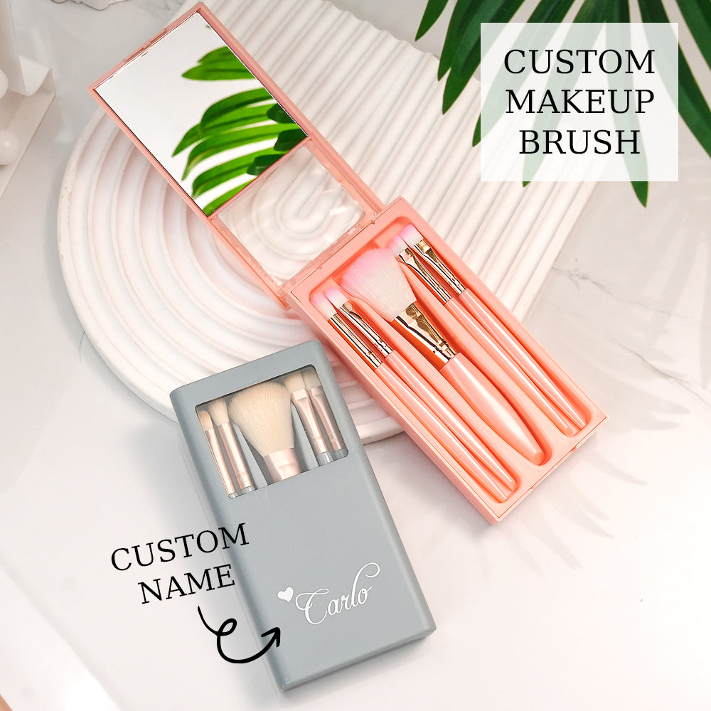 Personalized Engraved Makeup Brush Set