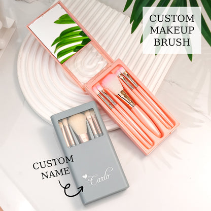Personalized Engraved Makeup Brush Set