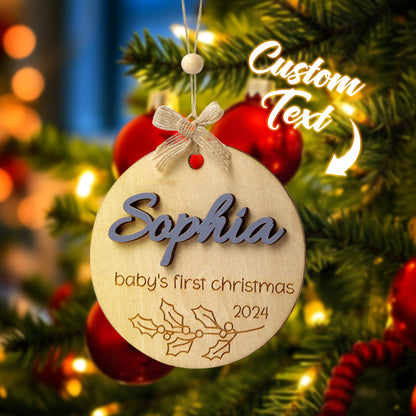 Personalized Baby's First Christmas Ornament with Name First Christmas Ornament for New Baby Gift