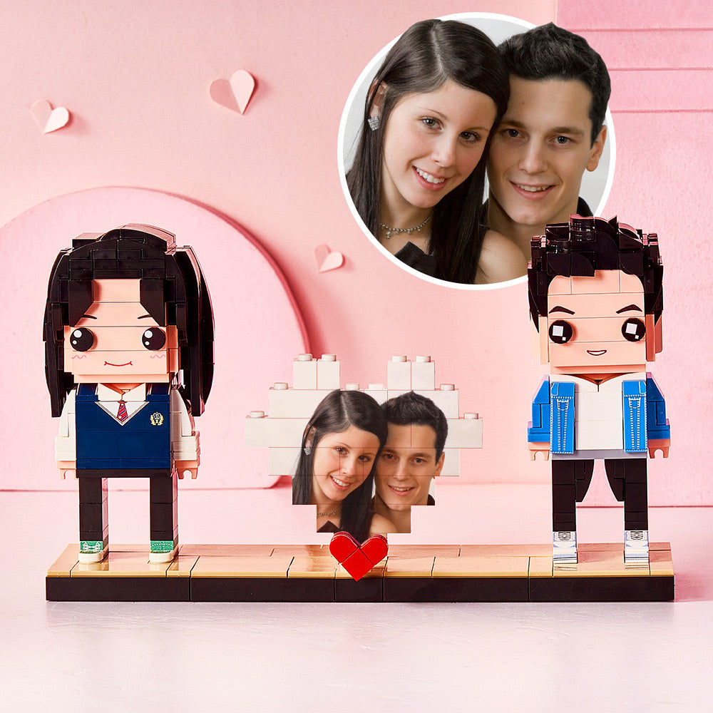 Photo Heart 2 Person Custom Brick Figures