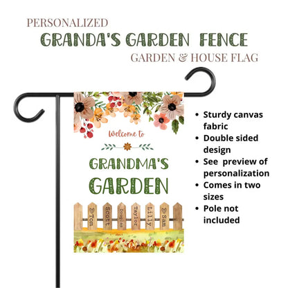 Grandma's Garden Fence Flag