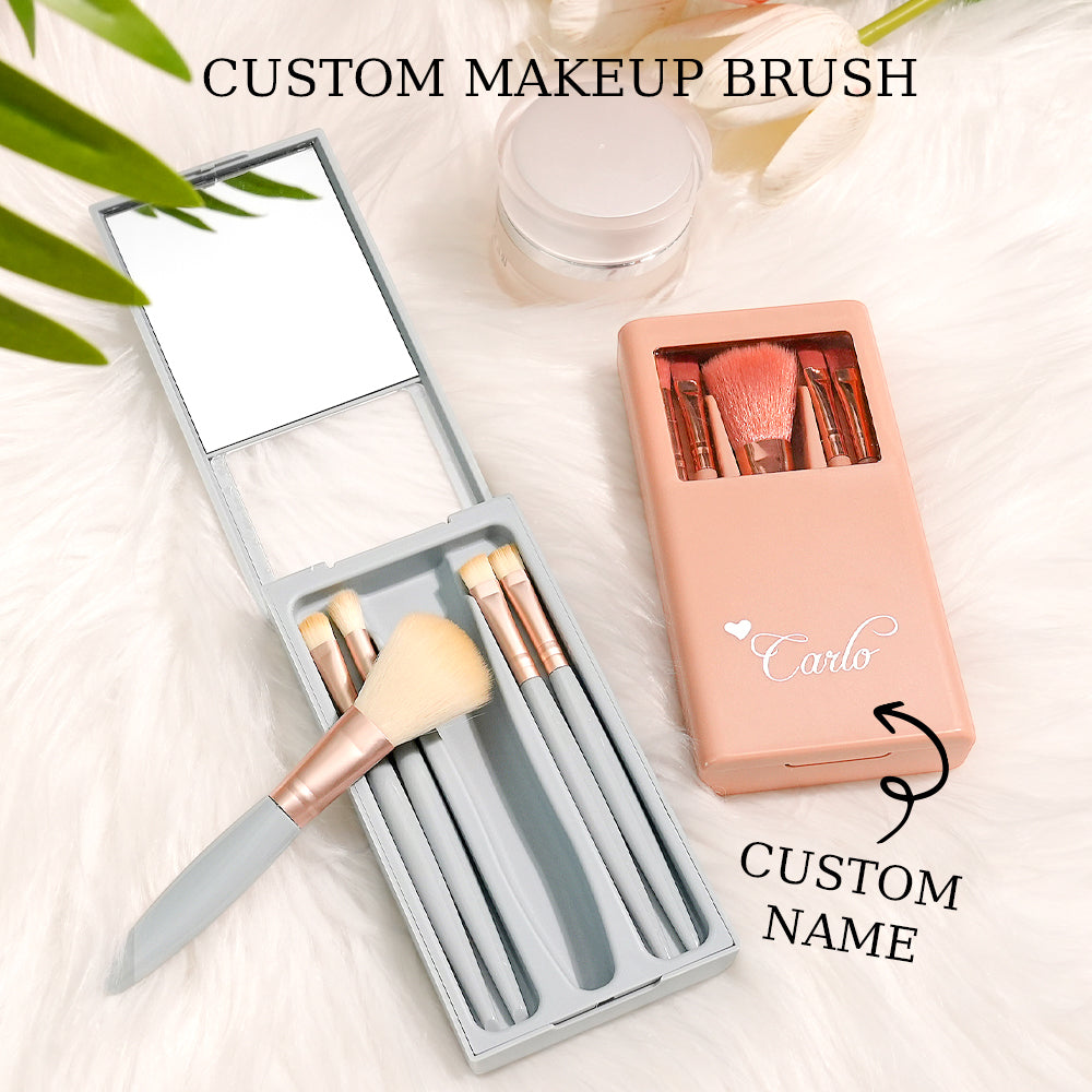 Personalized Engraved Makeup Brush Set
