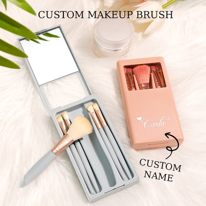 Personalized Engraved Makeup Brush Set