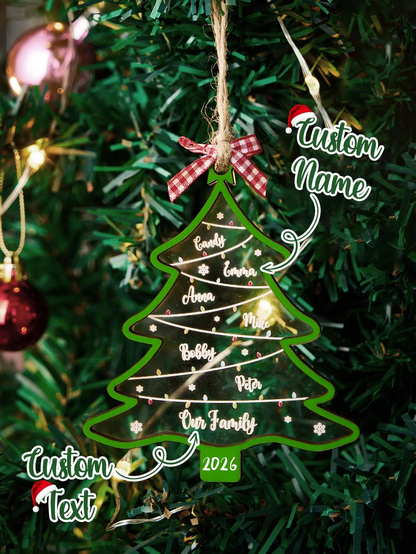 Personalized Christmas Tree Ornament with Names & Date