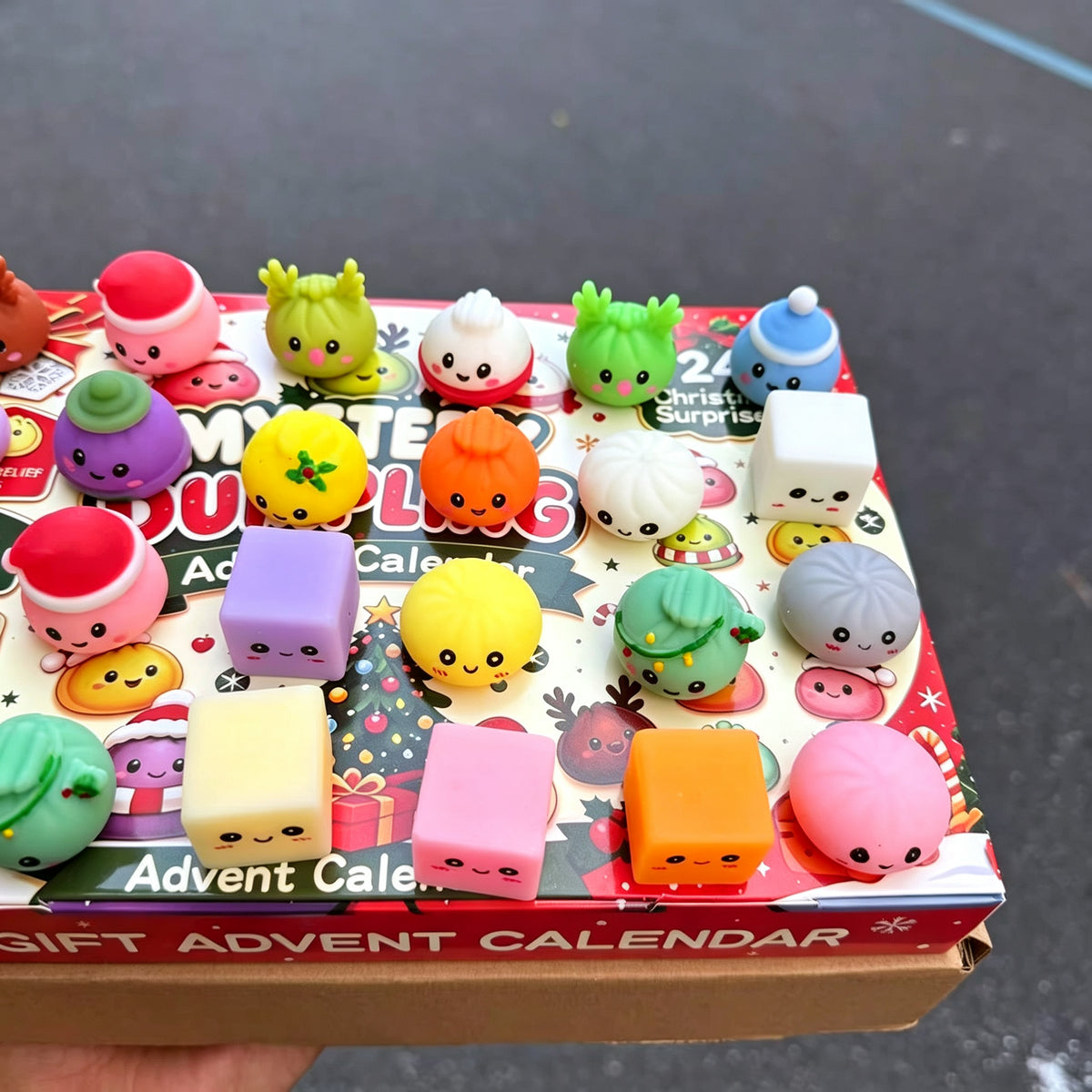 2026 Christmas Squishy Advent Calendar, 24-Day Dumpling Fidget Toy Countdown