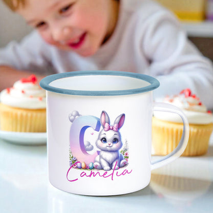 Personalized Easter Bunny Enamel Mug