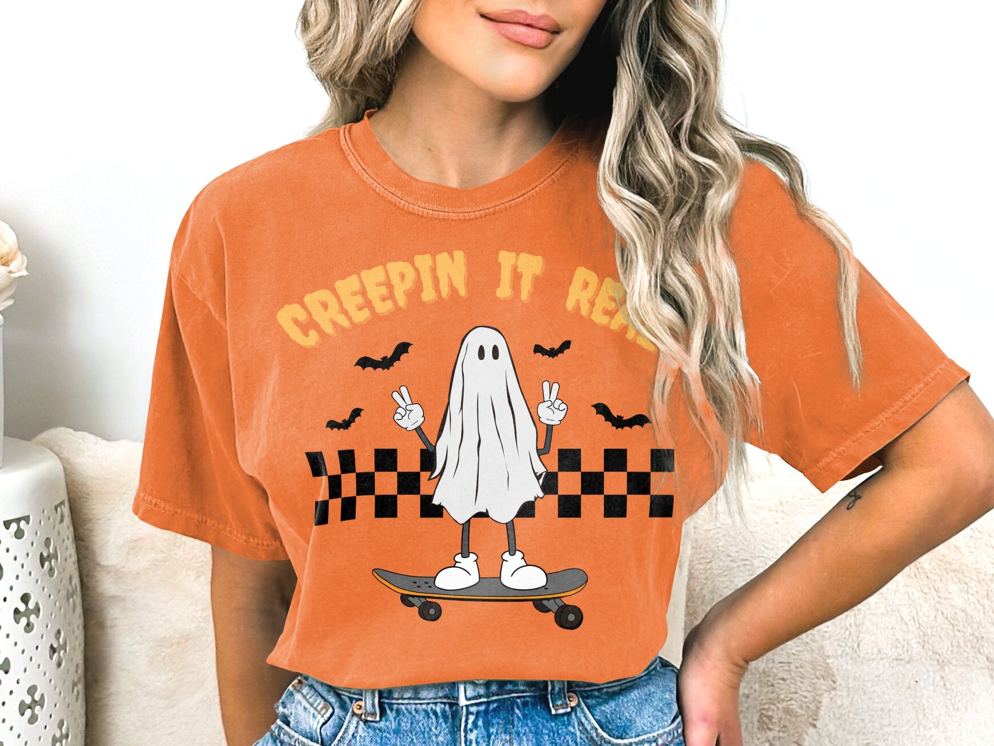 Retro Creepin It Real Ghost Comfort Colors® Shirt, Color Blast Tee, Sweatshirt or Hoodie