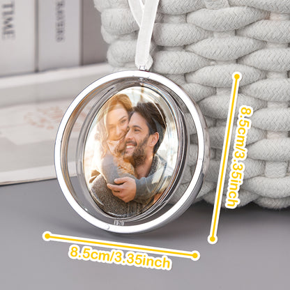 Personalized Photo Rotation Ornament Car Rearview Mirror Pendant Gift for Him