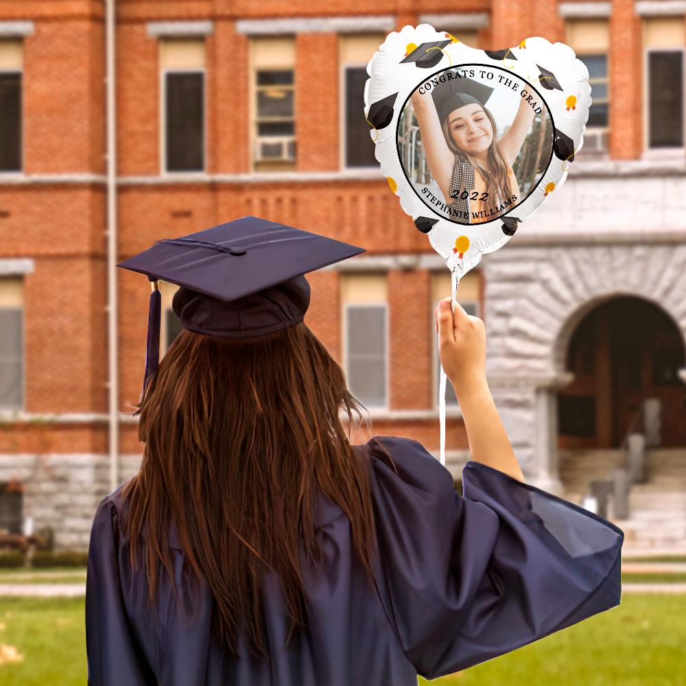 Personalized "Congrats to the Grad" Balloons with Custom Photo and Text