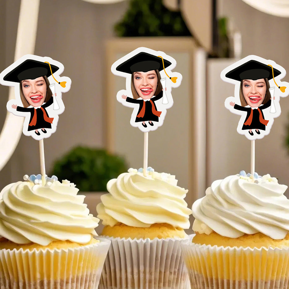 Personalized Graduation Cupcake Toppers