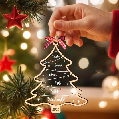 Personalized Christmas Tree Ornament with Names & Date
