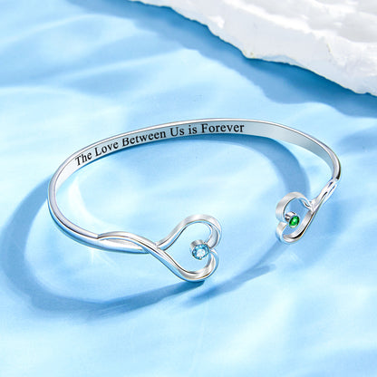 Custom Double Birthstone & Hearts Bracelet