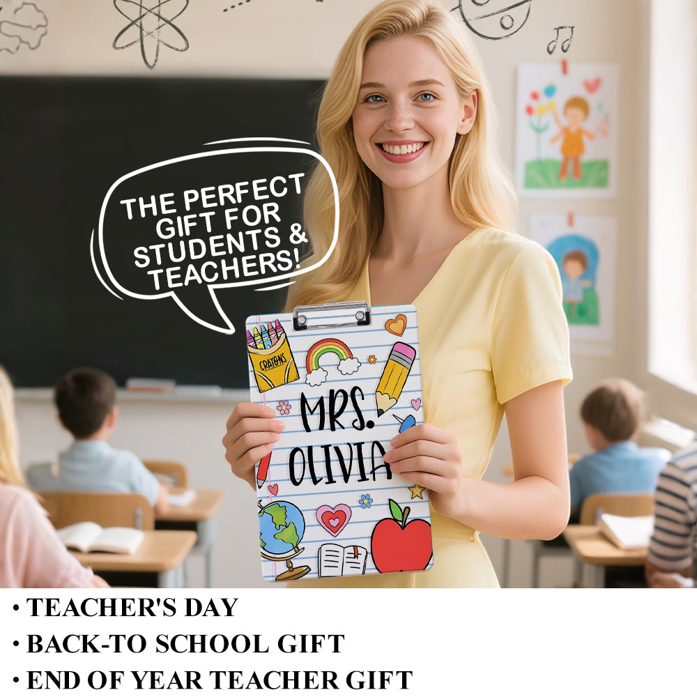 Custom Name Clip Board eacher's Day & Back to School Gift