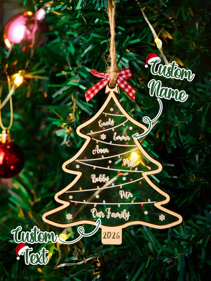 Personalized Christmas Tree Ornament with Names & Date