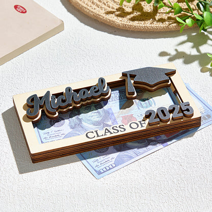 Personalized Wooden Money Holder - Graduation Gift