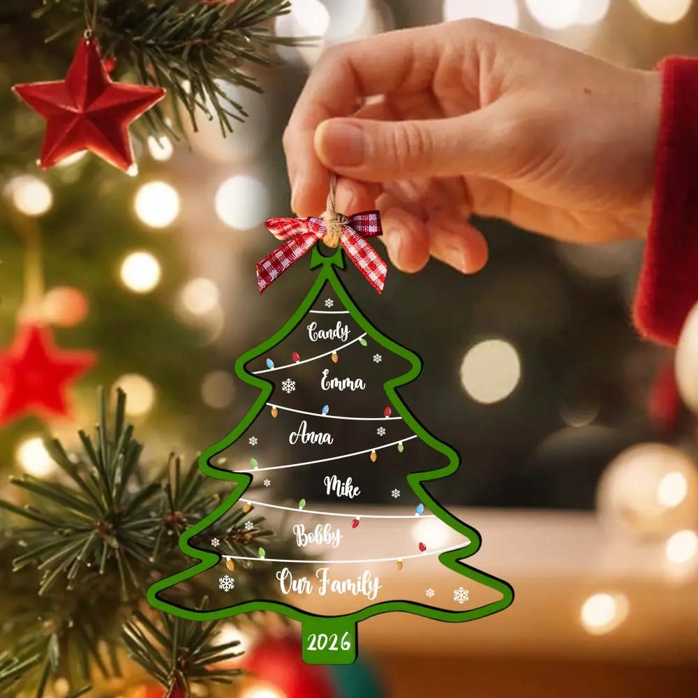 Personalized Christmas Tree Ornament with Names & Date