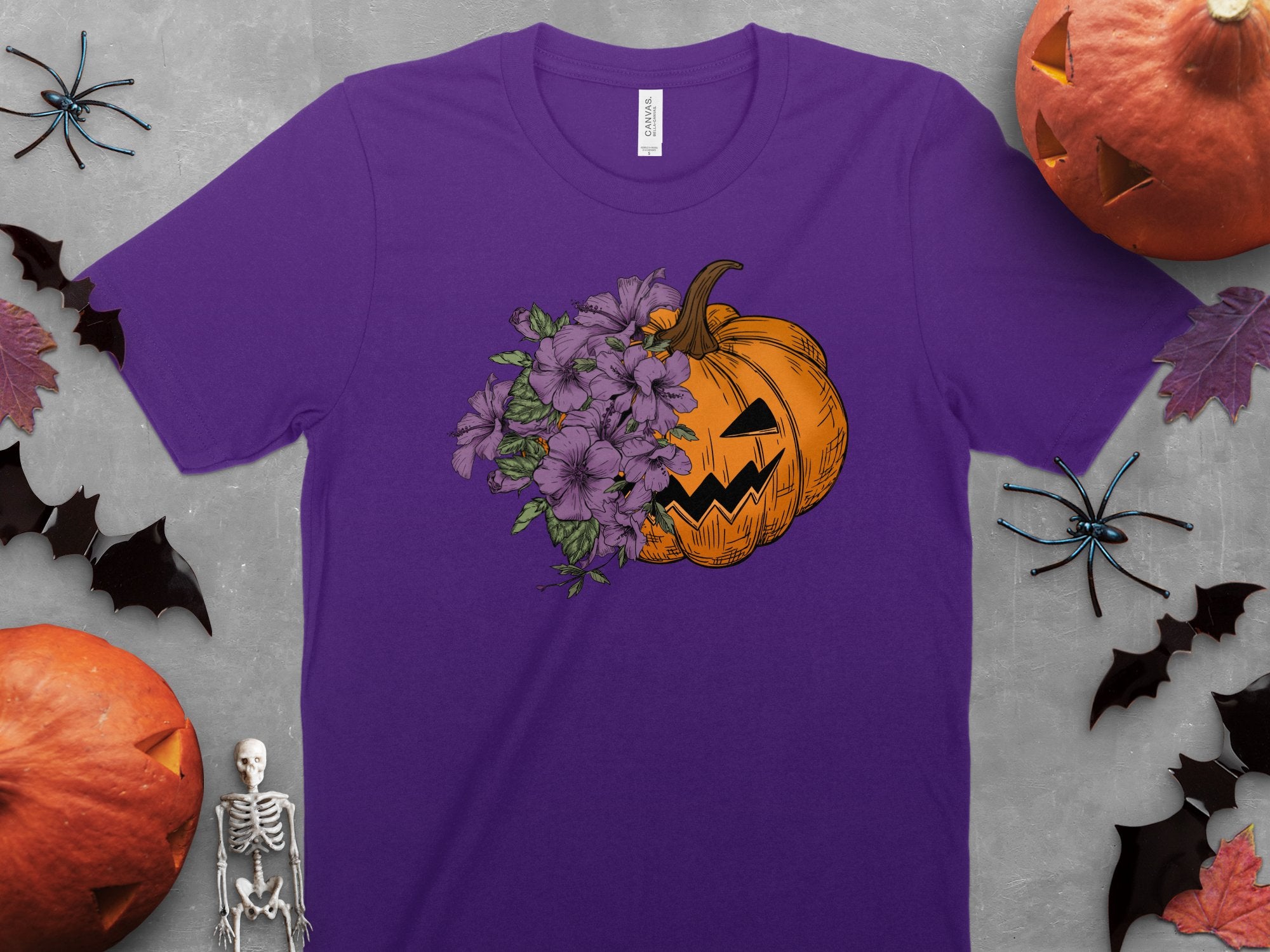 Floral Spooky Pumpkin Apparel