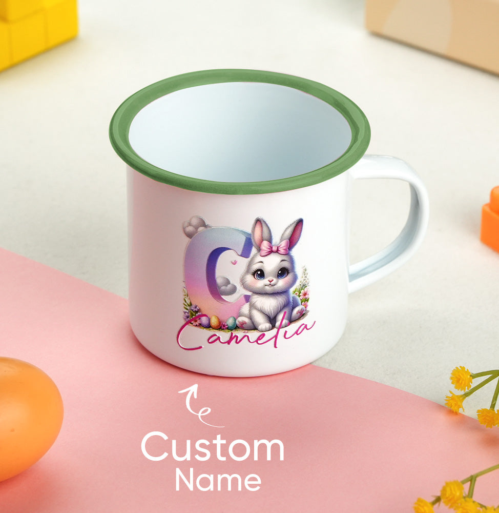 Personalized Easter Bunny Enamel Mug