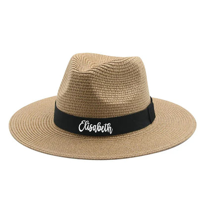 Personalized Straw Fedora Hat