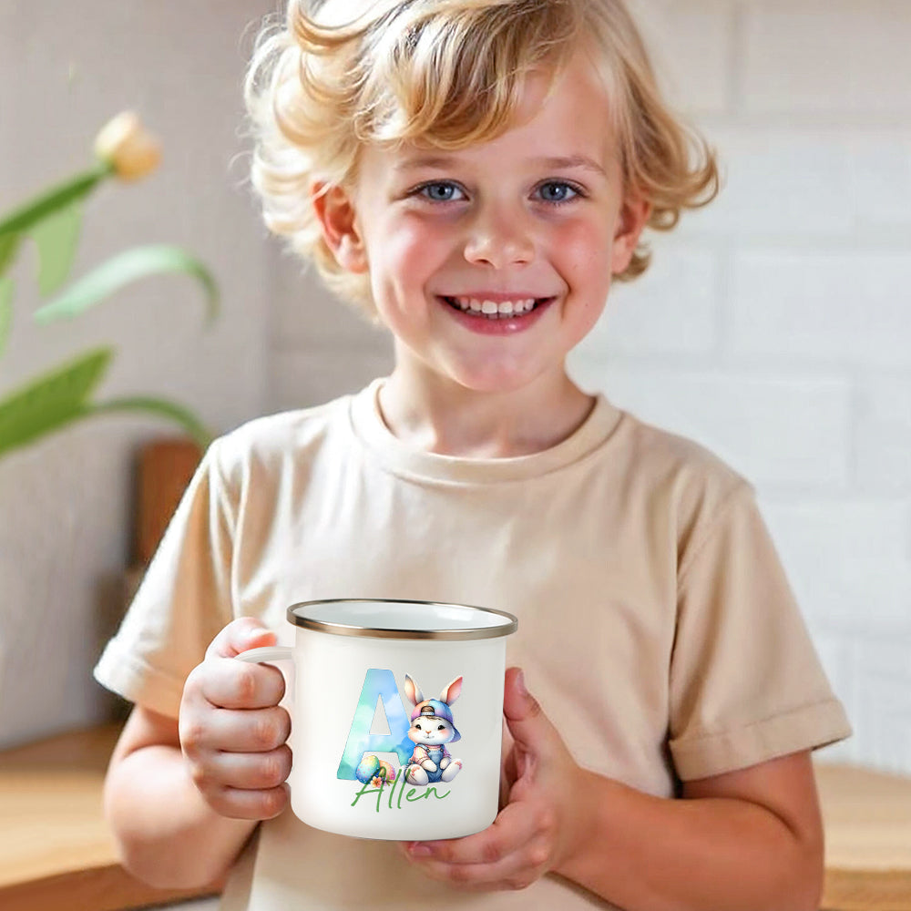 Personalized Easter Bunny Enamel Mug