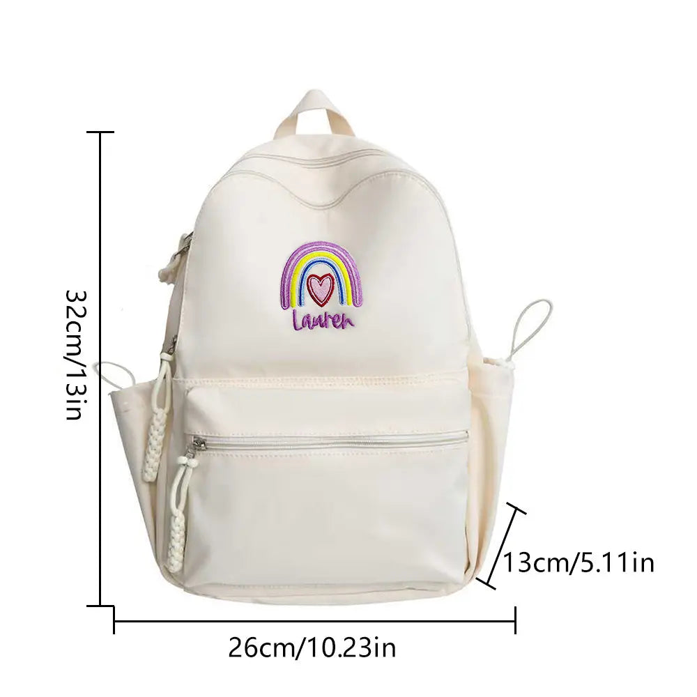 Personalized Name and Rainbow Backpack, Back to School, Kids Backpack