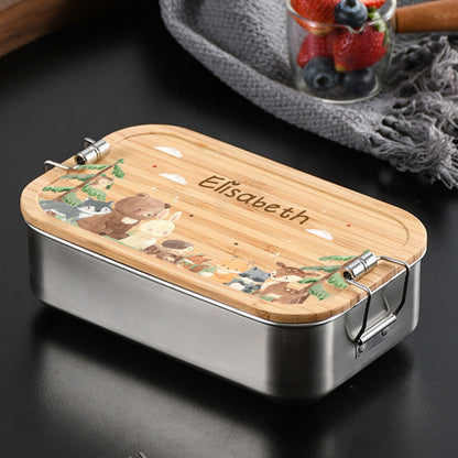 Animals Personalized Child's Name Stainless Steel Lunch Box