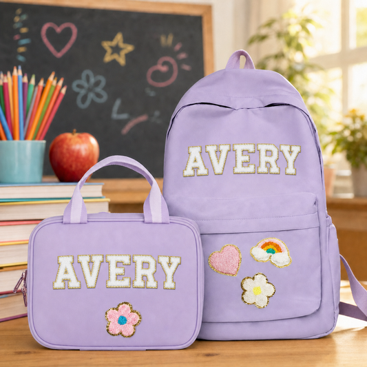 Personalized Backpack and Lunchbox with Custom Name Patches