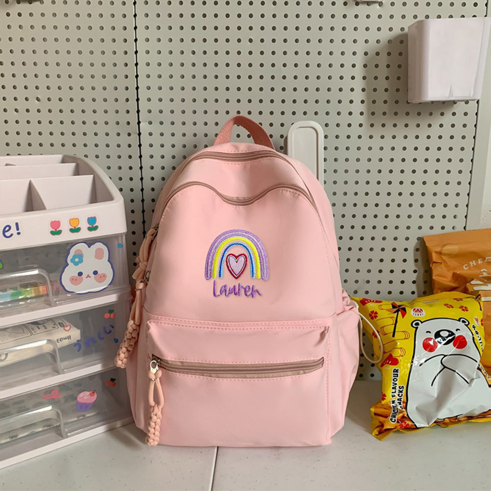 Personalized Name and Rainbow Backpack, Back to School, Kids Backpack