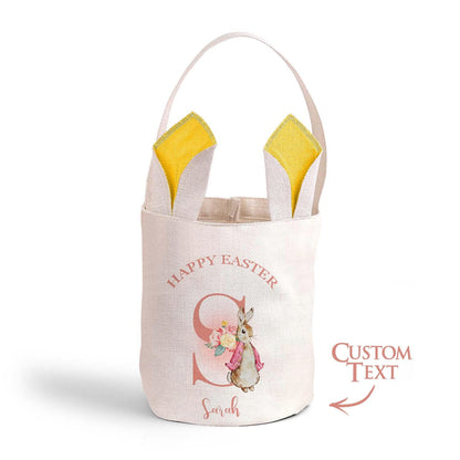 Personalized Kids Easter Egg Hunt Bag with Bunny Ears