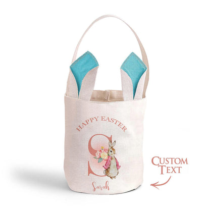 Personalized Kids Easter Egg Hunt Bag with Bunny Ears