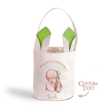 Personalized Kids Easter Egg Hunt Bag with Bunny Ears
