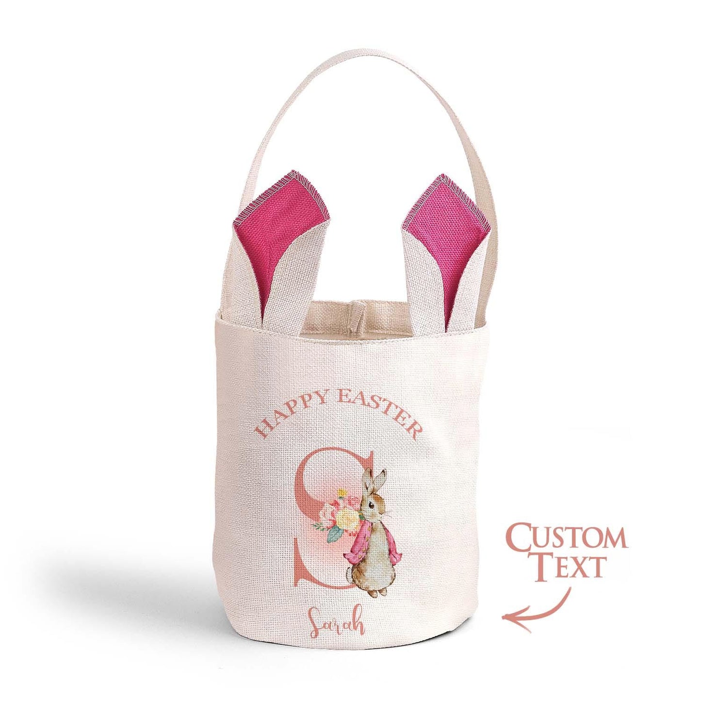 Personalized Kids Easter Egg Hunt Bag with Bunny Ears